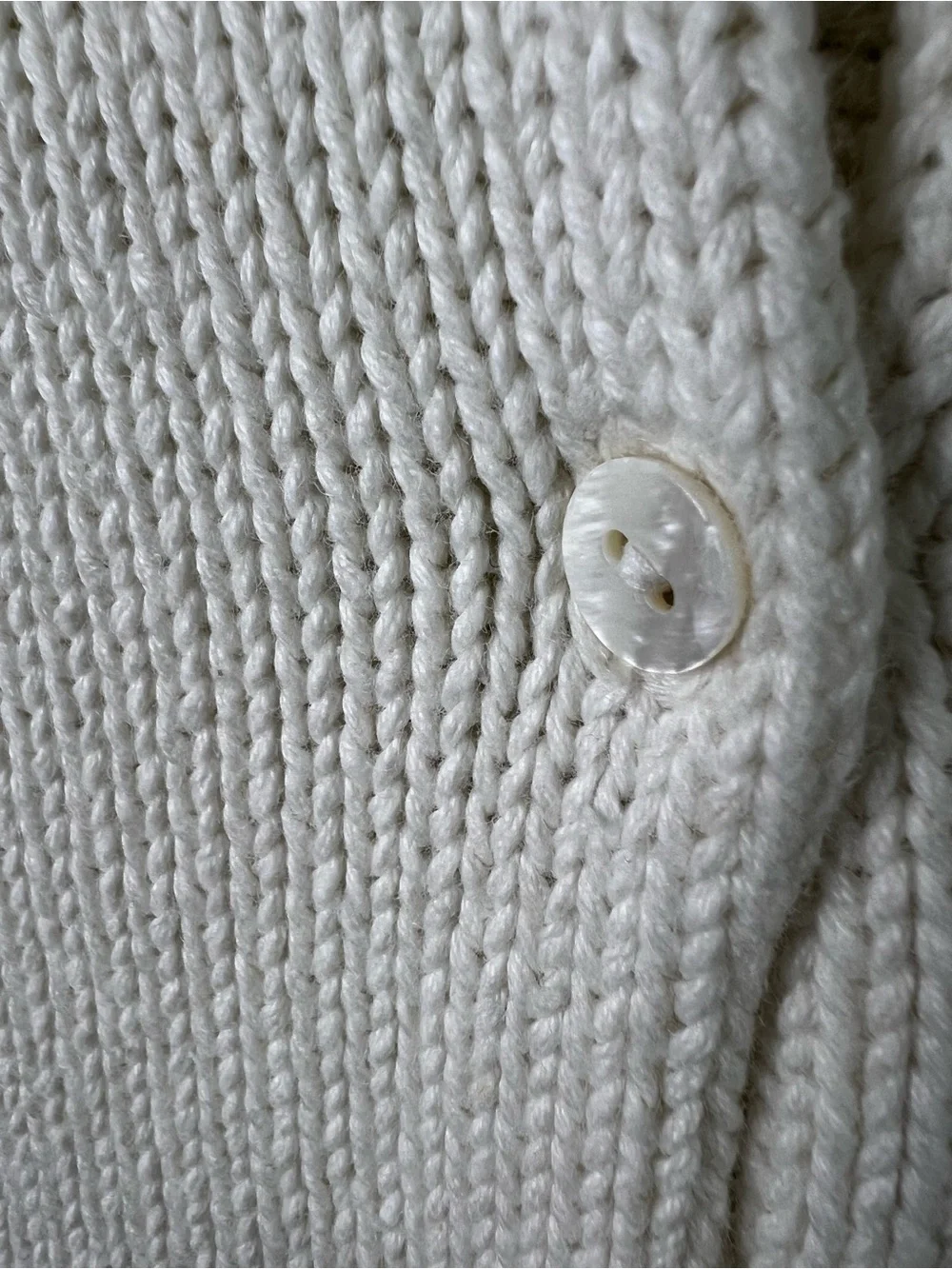 Vintage Tehama White Ramie Cotton Textured V-neck Minimalist Timeless Cardigan